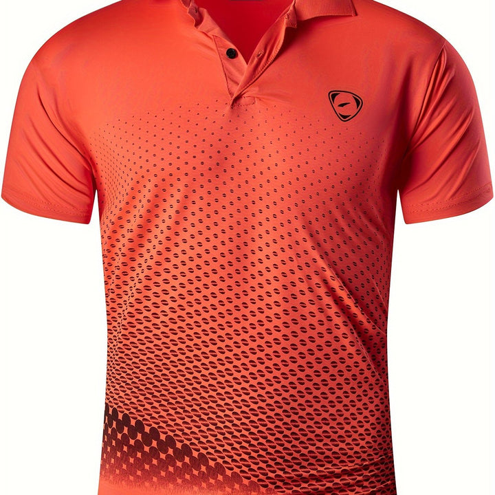 Herren Kurzarm Polo, grafikgemustert, vielseitig für Sport, Urlaub & sommerliche Events.