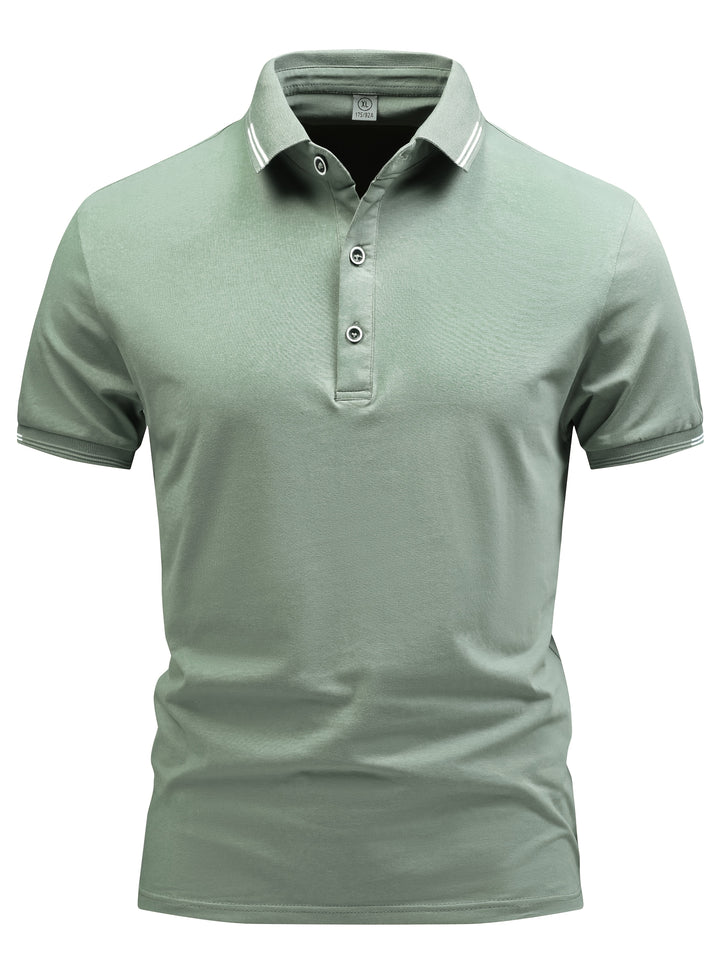 Modernes Herren Poloshirt, elegant für Büro & gehobene Freizeit. Kurzarm, vielseitig kombinierbar.