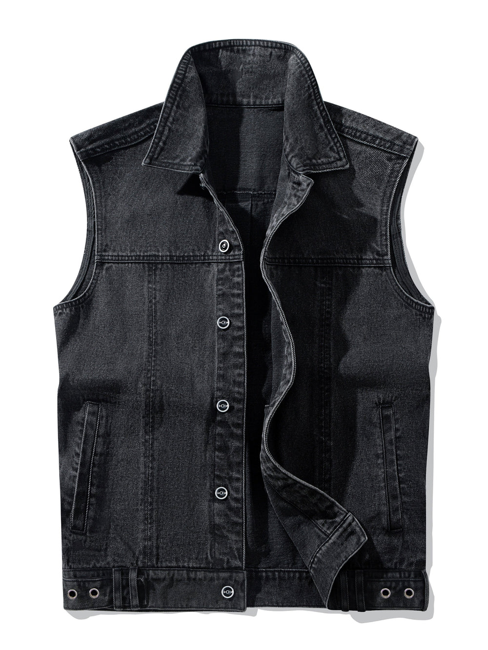 Modische Herren Denim-Weste in Blau, ideal für entspannten Casual-Look. Perfekt für Übergang und Freizeit.