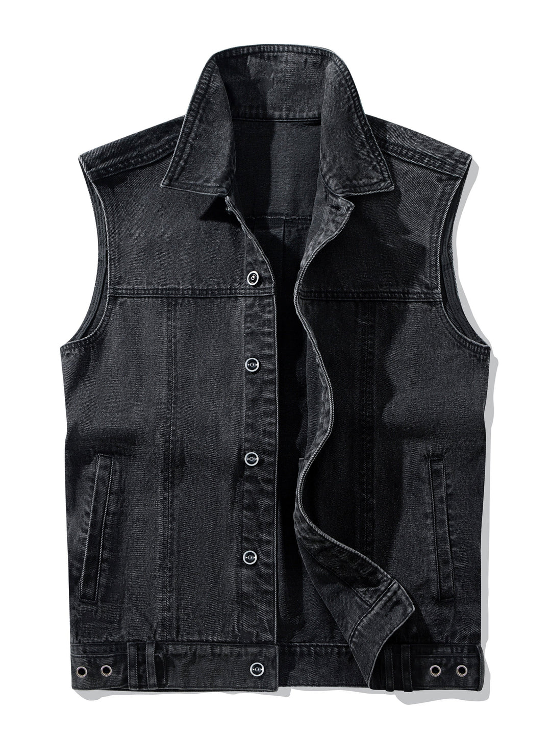 Modische Herren Denim-Weste in Blau, ideal für entspannten Casual-Look. Perfekt für Übergang und Freizeit.