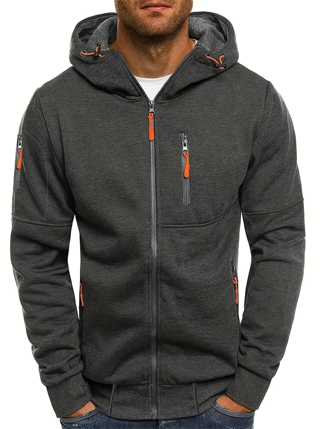 Bequeme Herren Kapuzenjacke für Übergangszeiten. Sportlicher Hoodie, perfekt für Freizeit und Herbst.