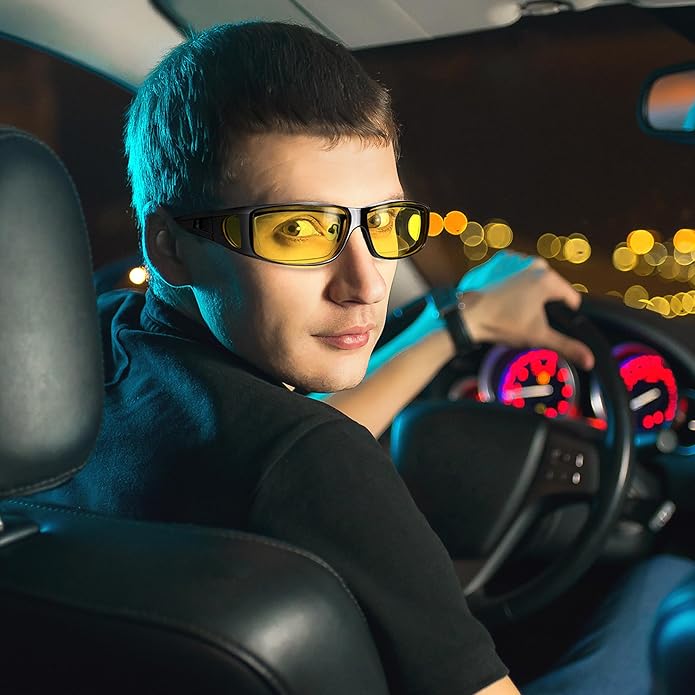 Blendfreie Augenbekleidung: Polarisierte Nachtfahrbrille, unisex, für sicheres Fahren bei Nacht.