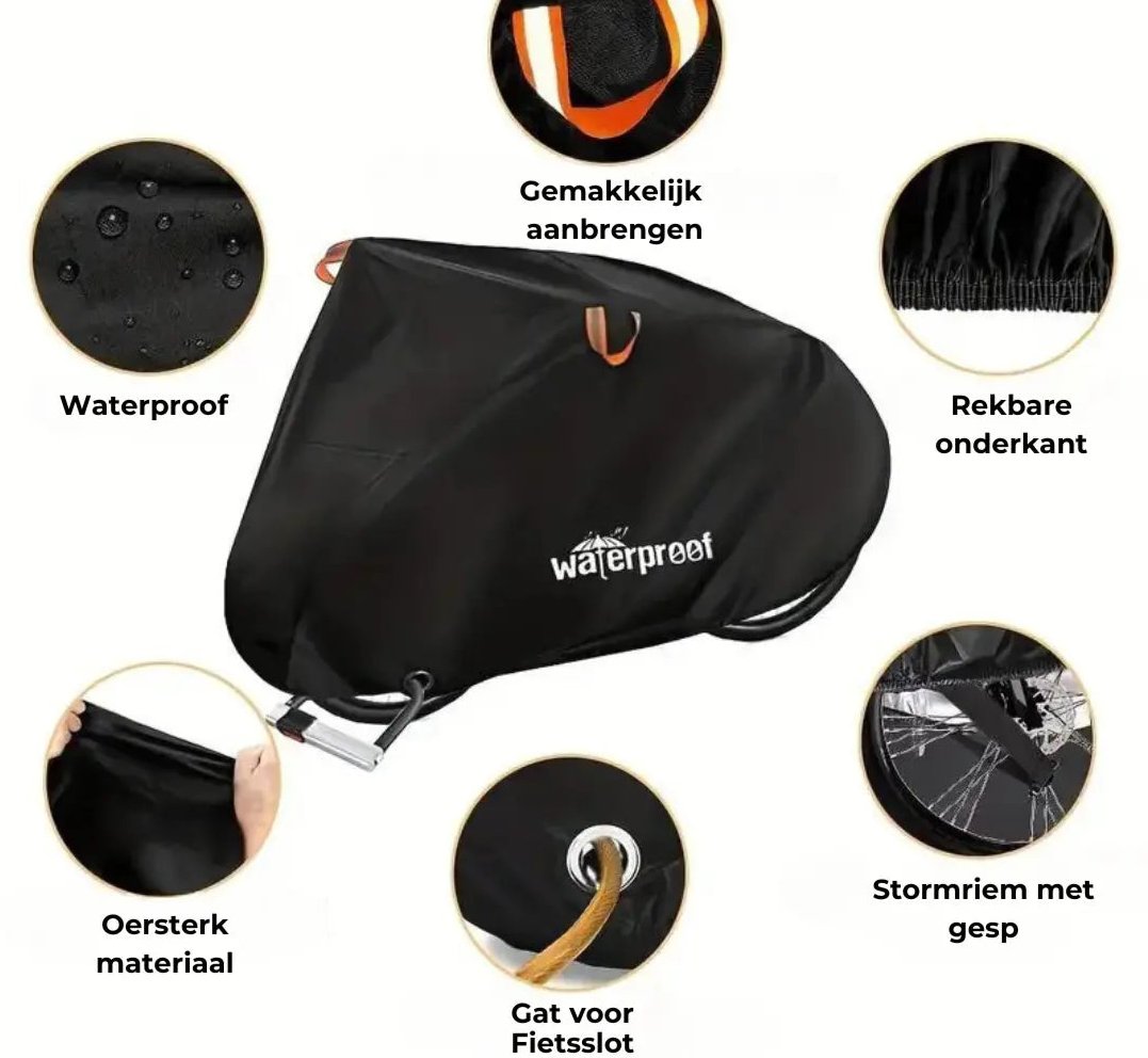 Hochwertige wasserdichte Fahrradabdeckung mit 3 Schichten. Optimaler Regenschutz und UV-Schutz für Fahrräder.