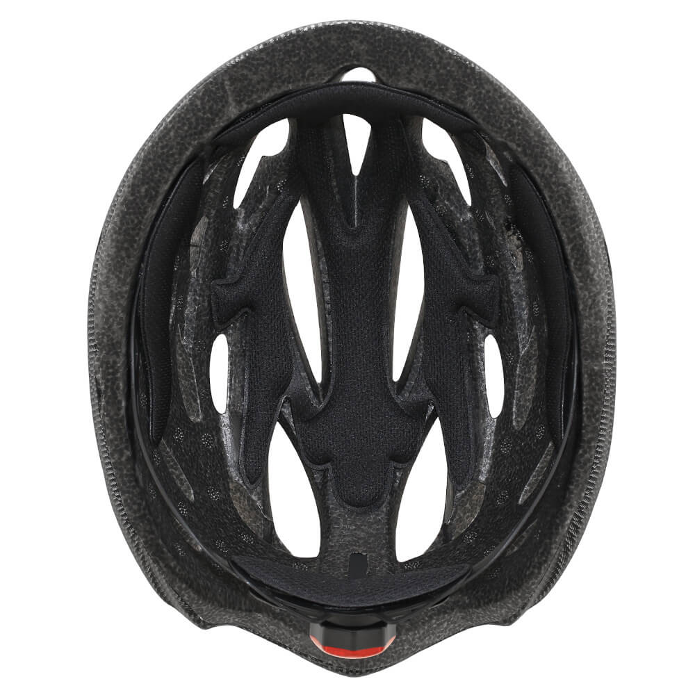 Frontansicht des Unisex-Fahrradhelms mit klarem Visier, schützt Augen vor Wind, Staub & Insekten beim Radfahren.