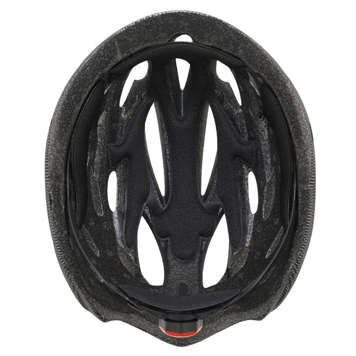 Frontansicht des Unisex-Fahrradhelms mit klarem Visier, schützt Augen vor Wind, Staub & Insekten beim Radfahren.