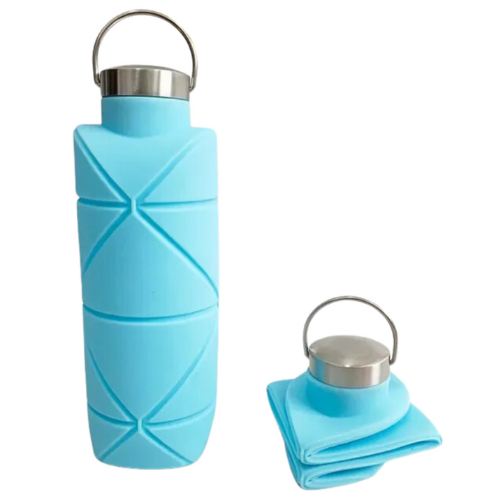 Praktische faltbare Wasserflasche 750ml für Unterwegs. Robuste, auslaufsichere Silikonflasche, BPA-frei & langlebig.