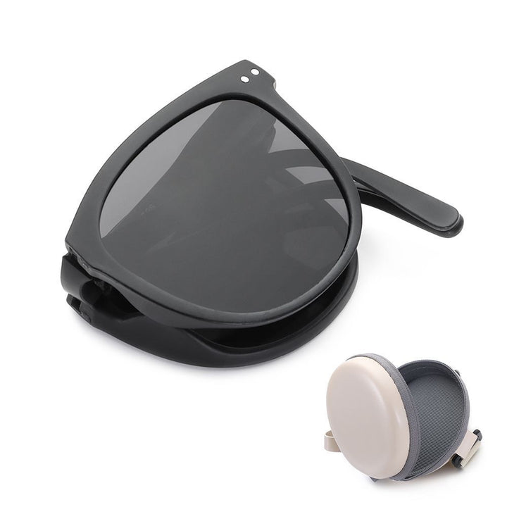 Faltbare Unisex Designer-Sonnenbrille im Retro-Stil. UV400 Schutz, elegant & tragbar für den Sommer.