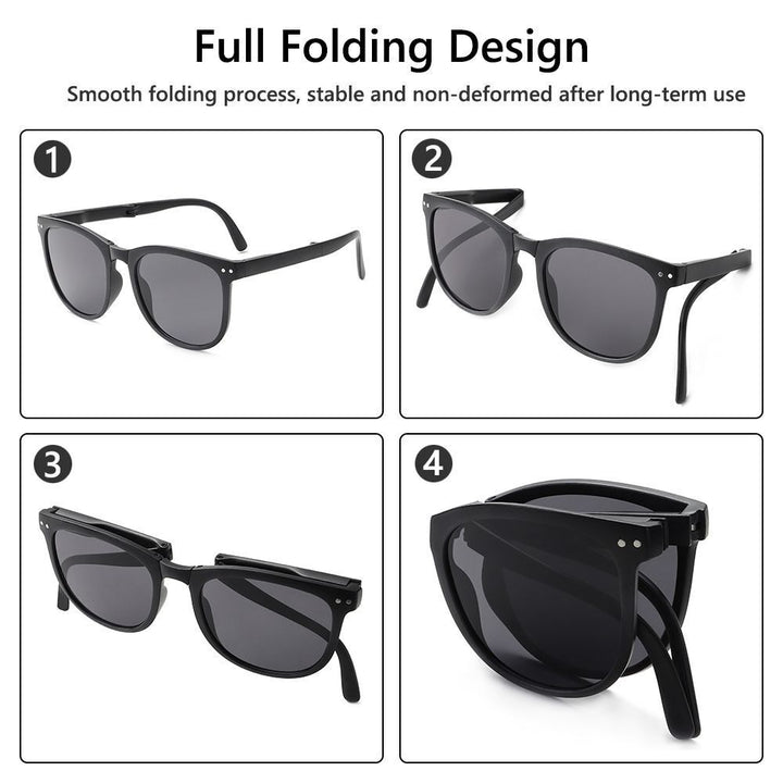 Faltbare Unisex Sonnenbrille für Outdoor & Reise. Retro-Design, UV400 Schutz, stilvolle, tragbare Augenbekleidung.
