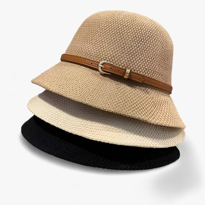Vielseitiger Damen-Sonnenhut aus Leinen, faltbar, stilvoll, UV-schützend, für Urlaub & Freizeit.