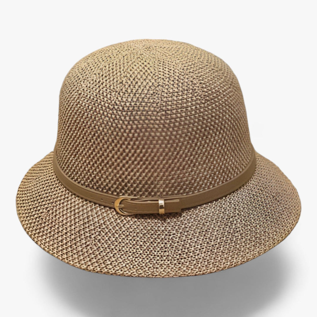 Faltbarer Damen-Sonnenhut aus Leinen, ideal für Reisen und UV-Schutz am Strand.