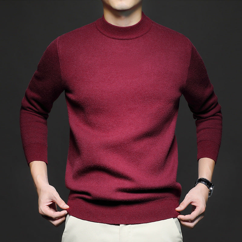 Herren Pullover mit elegantem Stehkragen, Langarm und Slim Fit Design, vielseitig für jede Gelegenheit.