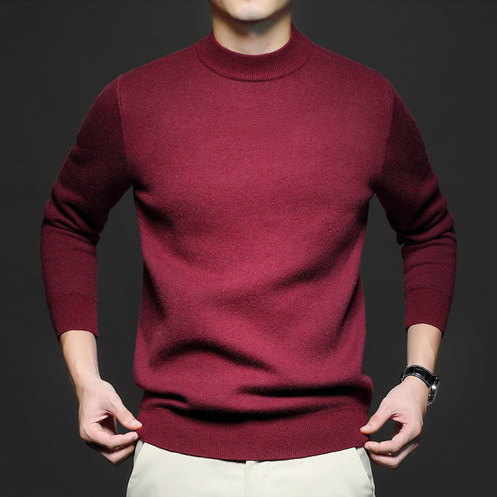 Herren Pullover mit elegantem Stehkragen, Langarm und Slim Fit Design, vielseitig für jede Gelegenheit.