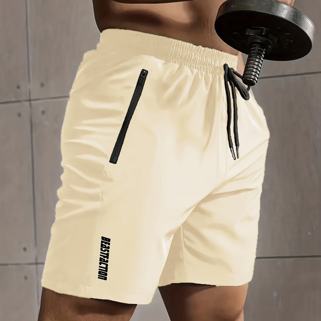Maskuline Herren Sportshorts mit RV-Taschen, ideal für Fitness, Krafttraining und Laufen.
