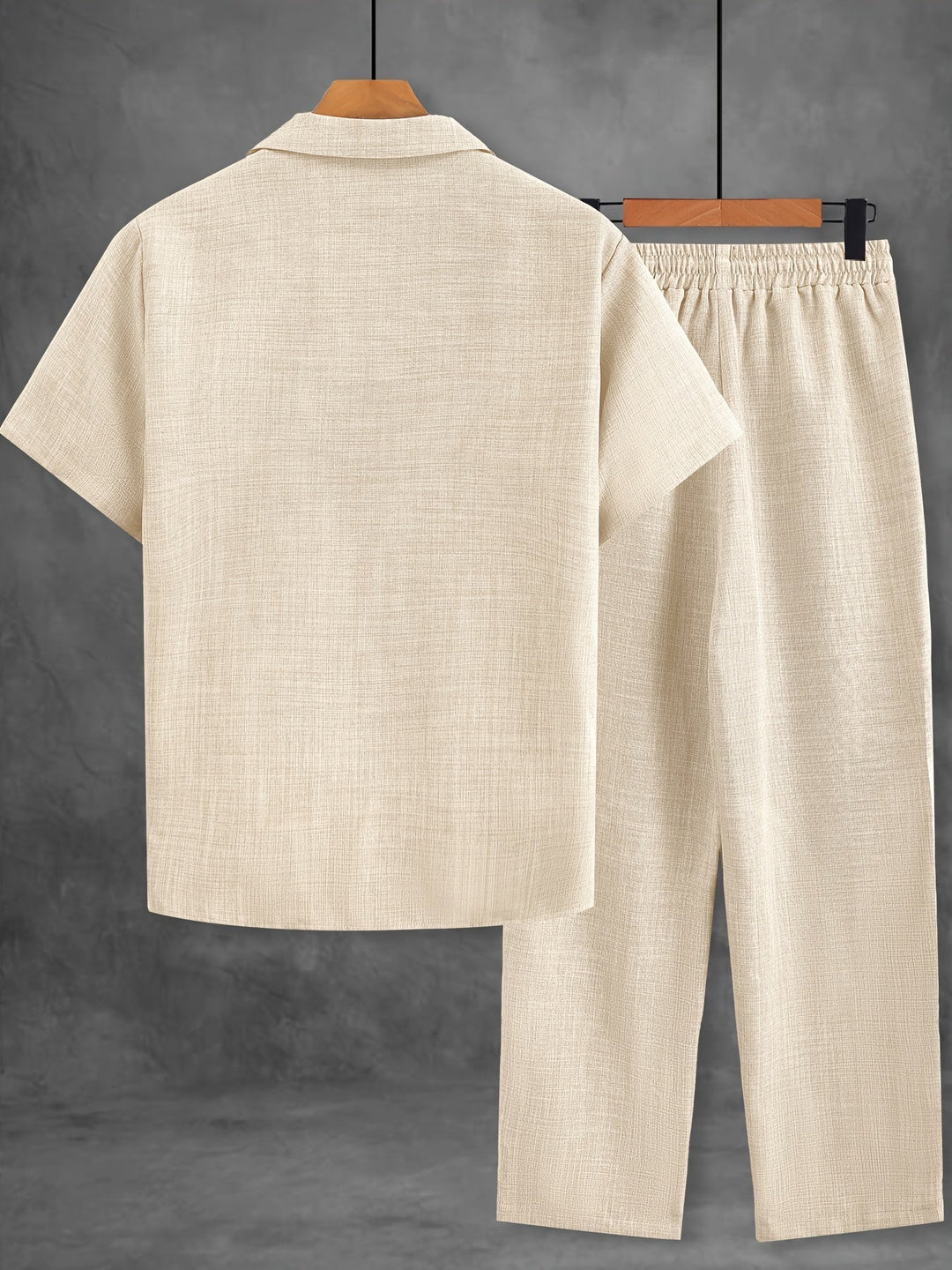Bequemes Herren Kurzarm Hemd & Freizeithose, ideal für Strand & Alltag.