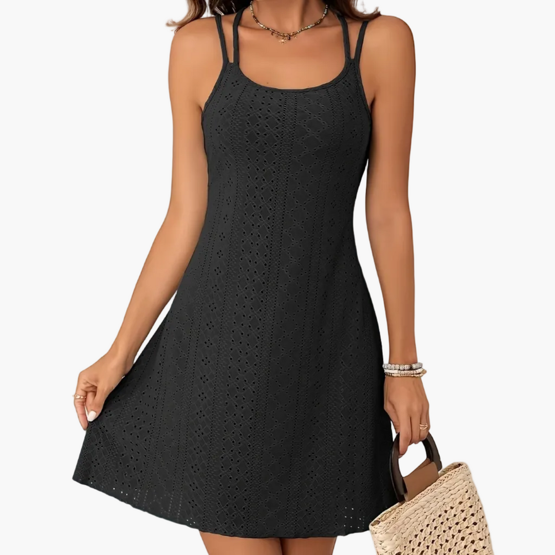 Leichtes Damenkleid mit Doppelträgern für den Sommer, modern und feminin, ein Must-Have für die Garderobe.