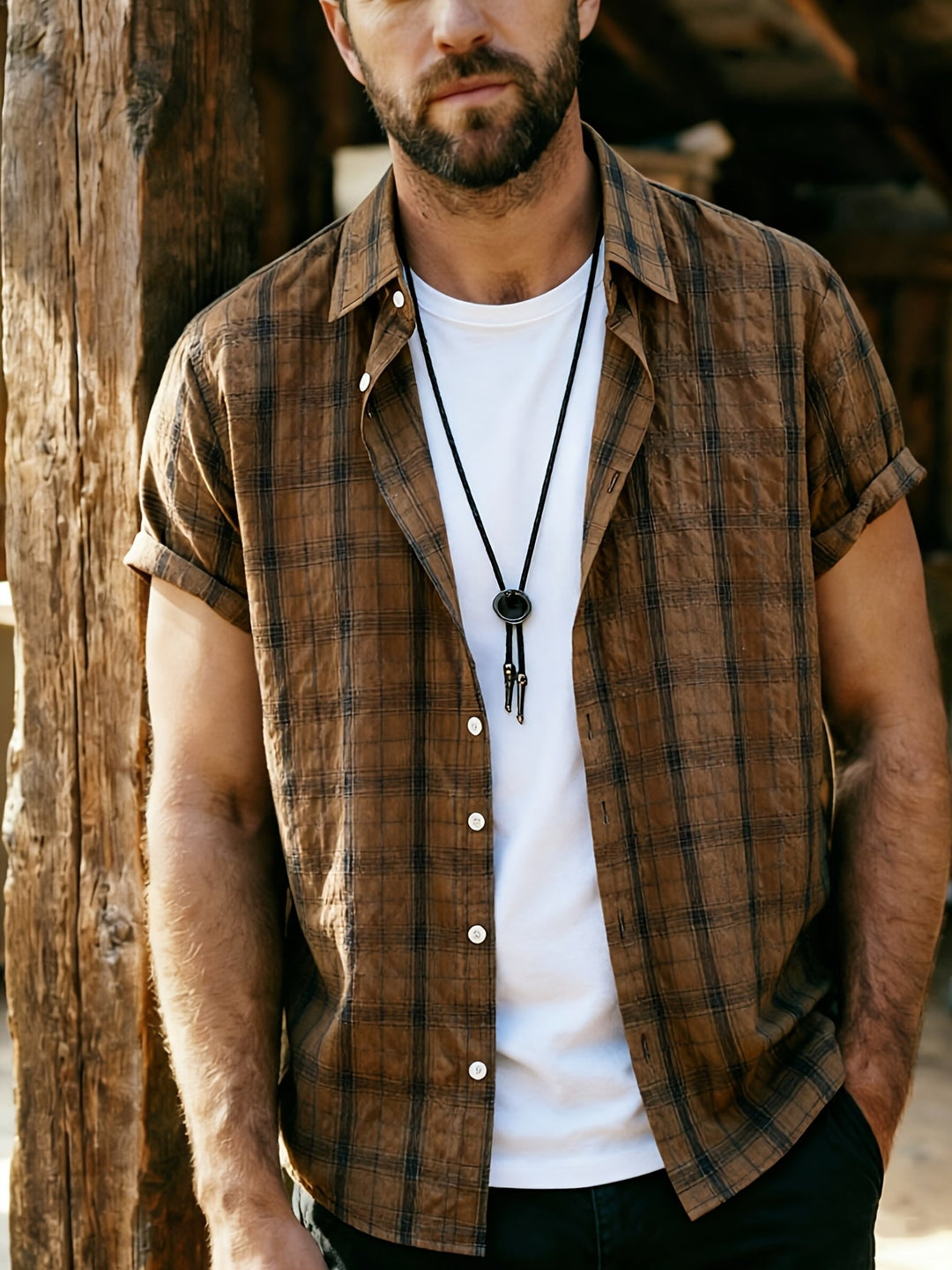 Elegantes Herren Freizeithemd im Karodesign; modernes Kurzarmhemd für den stilvollen Sommer-Look.