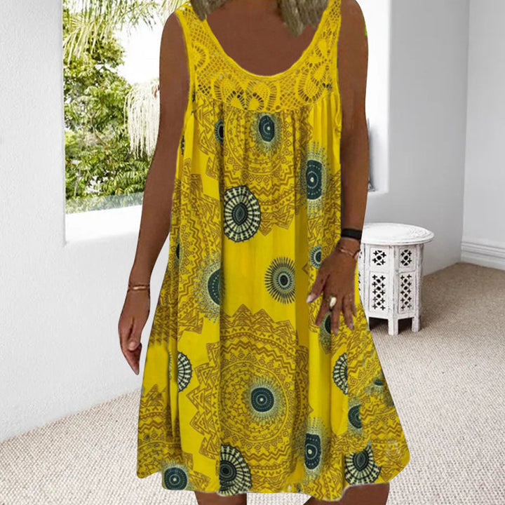 Trendiges ärmelloses Damen-Sommerkleid. Leichtes Design, perfekt für warme Sommertage und Freizeit.