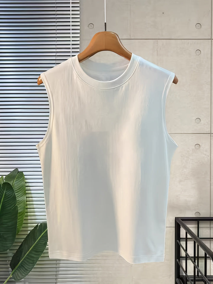Weiches Herren Basic Muskelshirt, atmungsaktives Tanktop. Bequem für Sport, Freizeit und Sommer-Alltag.
