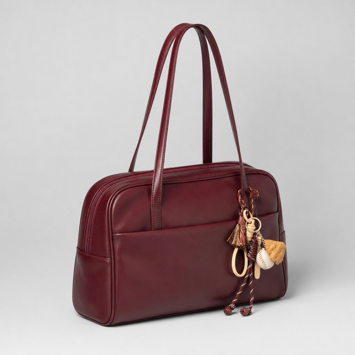 Edle Boston Damentasche in Braun, Kunstleder, mit robusten Schulterhenkeln – ein zeitloses Fashion-Accessoire.