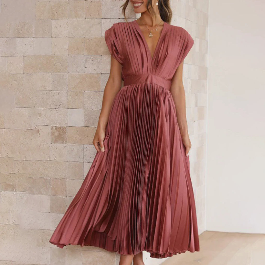 Schickes Damen Festkleid, bequem und zeitlos. Perfekt für Abendessen oder festliche Zusammenkünfte.