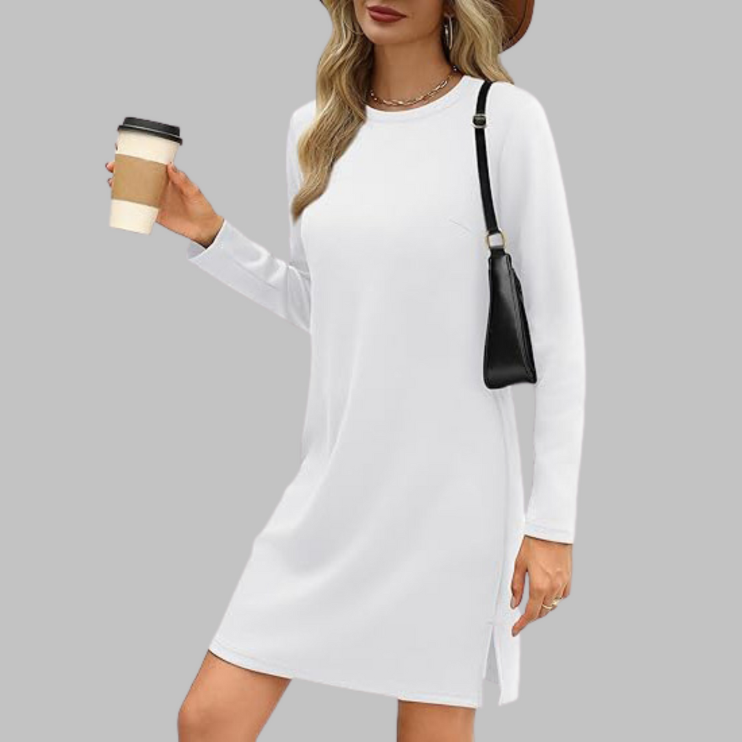 Festliches Langarm-Minikleid für Damen. Elegant für Herbsthochzeiten, Feiern und schicke Anlässe.