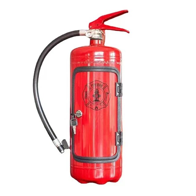 BlazeVault Flaschenversteck: Roter Feuerlöscher-Flaschenhalter für Ihre Hausbar oder als Deko-Highlight.
