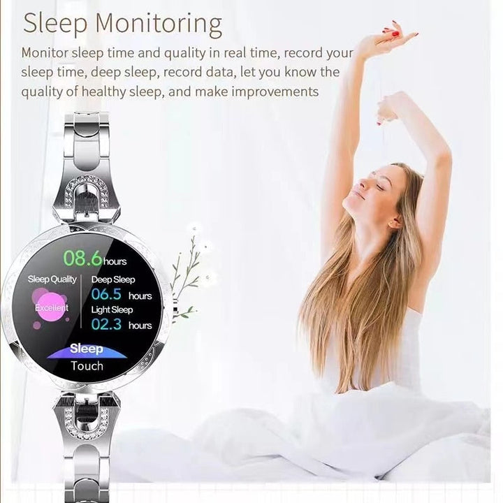 Robuste wasserdichte Damen Fitnessuhr. Smartwatch für Frauen mit präzisem Pulsmesser und Schrittzähler.