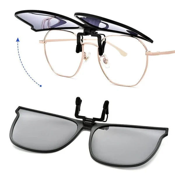 Leichte, kratzfeste Unisex Clip-on Sonnenbrille: UV400, polarisiert, perfekt für Outdoor.