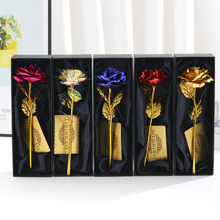Ewige Deko-Rose aus Kunstmaterial im Luxus-Set. Perfekt als stilvolle Dekoration & edles Damengeschenk.