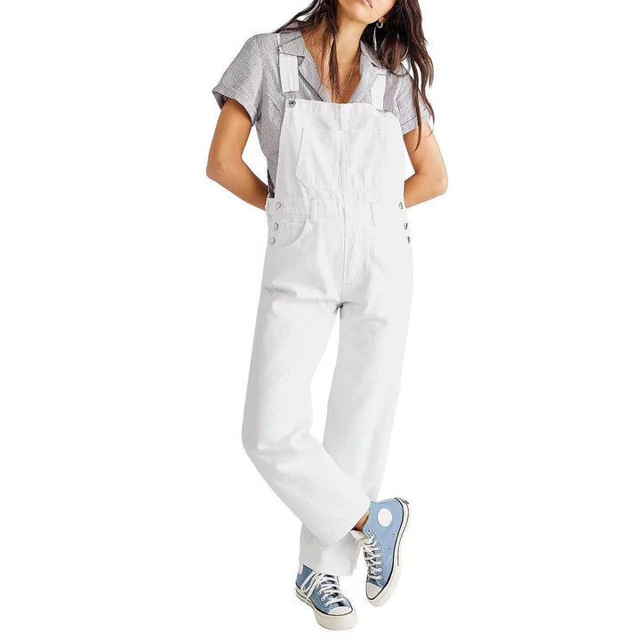 Moderner Damen Jumpsuit, dunkelblau, Latzhose im Relaxed Fit. Lässige Alltags- & Streetstyle-Kleidung für Frauen.