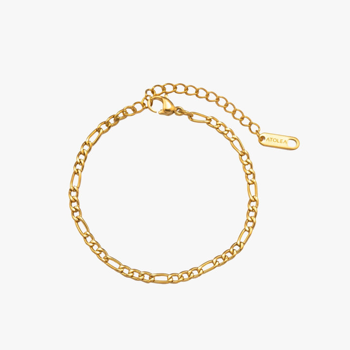 Glänzende goldene Figaro Fußkette für Damen, wasserfest & verstellbar. Vielseitiger Edelstahl-Schmuck.
