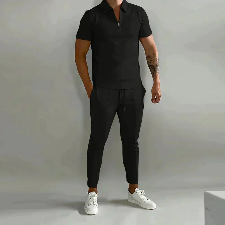 Dezentes Herren Leinen-Set "Adrian" mit Langarm-Hemd und passender Hose, zeitlos elegant.