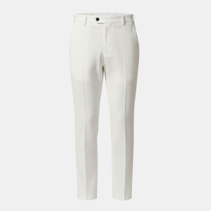 Marineblaue Herren Stoffhose, klassisch elegant, ideal als Sommerhose oder Freizeithose.