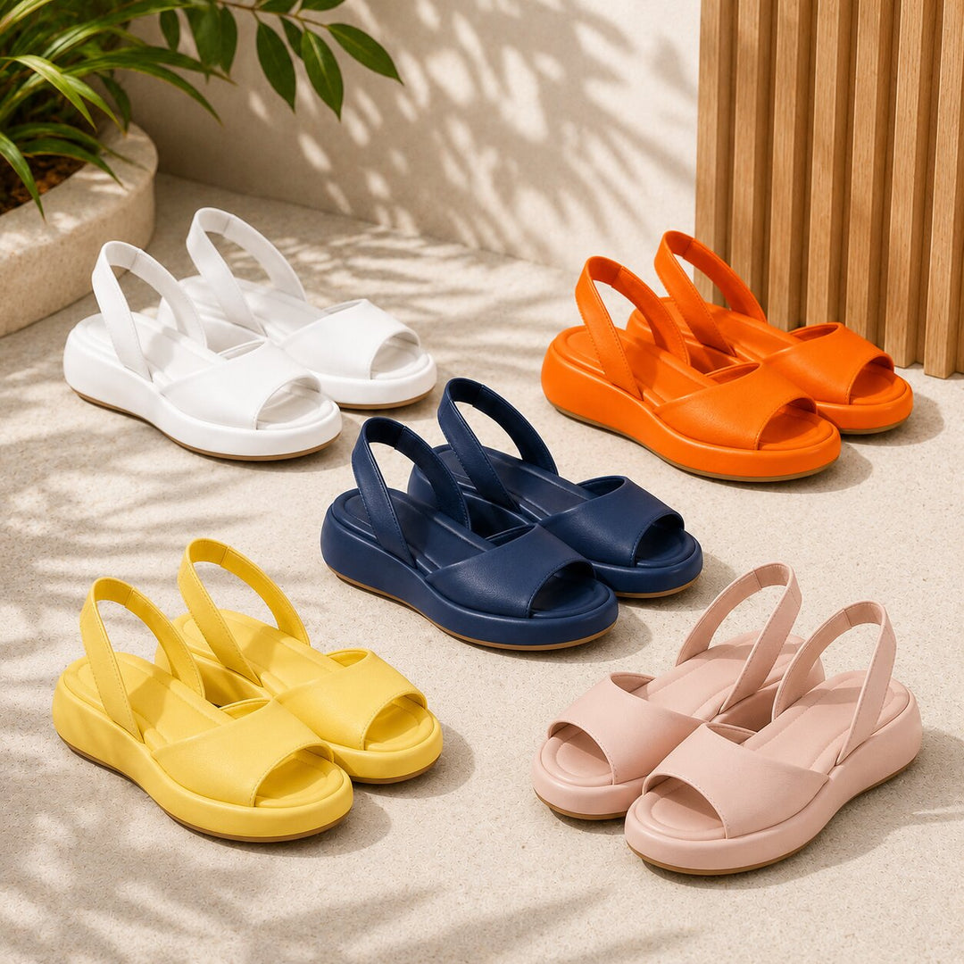 Modische flache Sommerschuhe für Damen: Slingback-Design, vielseitig für Reise, Freizeit & Alltag.