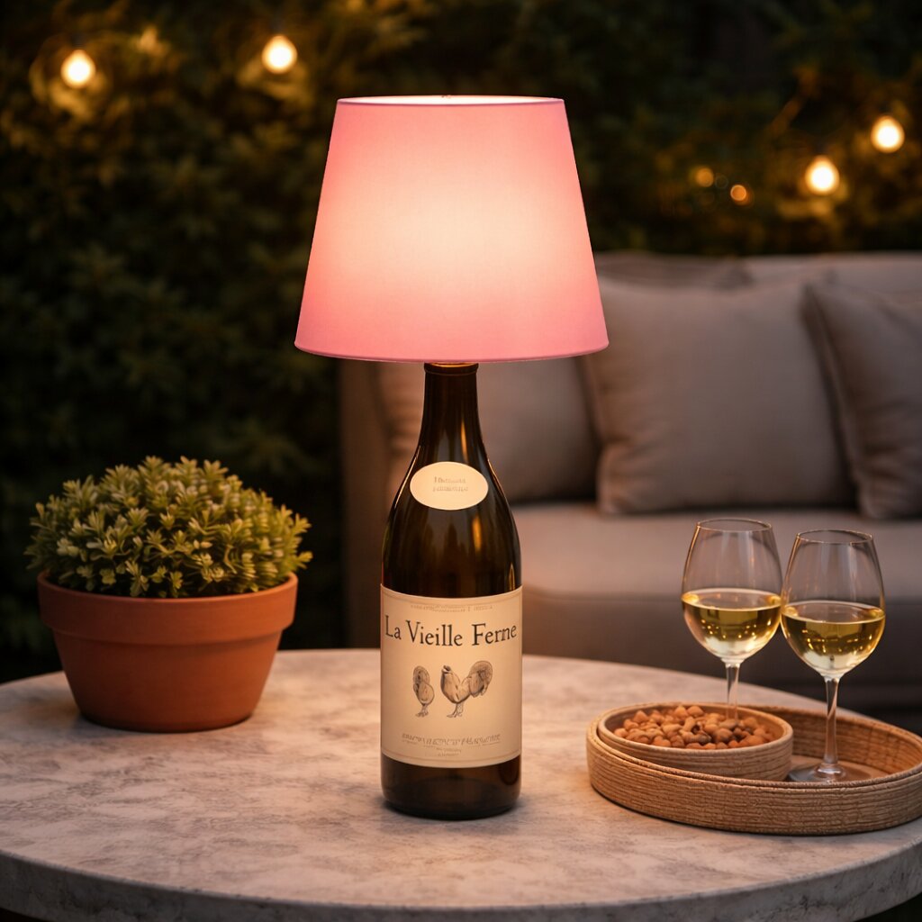 Akku-betriebenes Flaschenlicht: Kabellose LED Tischlampe für gemütliche Stunden.