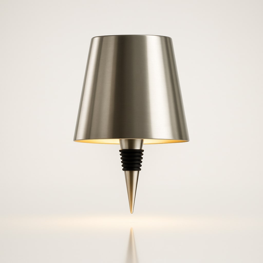 Schickes LED Stimmungslicht: Akku-Flaschenlampe für moderne Tischdekoration.