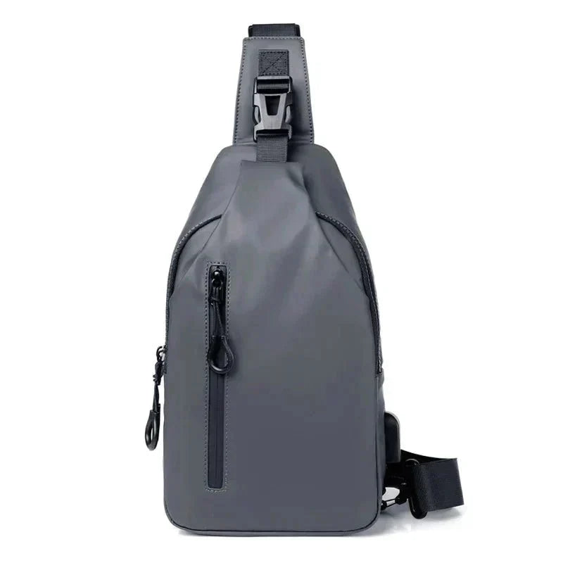 Herren Crossbody-Schultertasche aus Polyester/Nylon, geräumig, verstellbar, ideal für Alltag und Reisen.