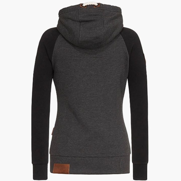 Stilvolle Damen Kapuzenjacke mit Reißverschluss. Sportlicher Langarm-Hoodie für Herbst & Winter.