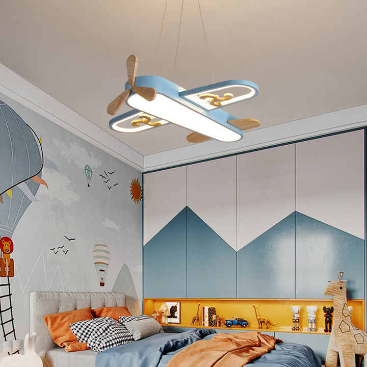 Intelligente LED-Flugzeuglampe für Kinderzimmer, dimmbar, mit Farbwechsel-Funktion und sanftem Nachtlicht.