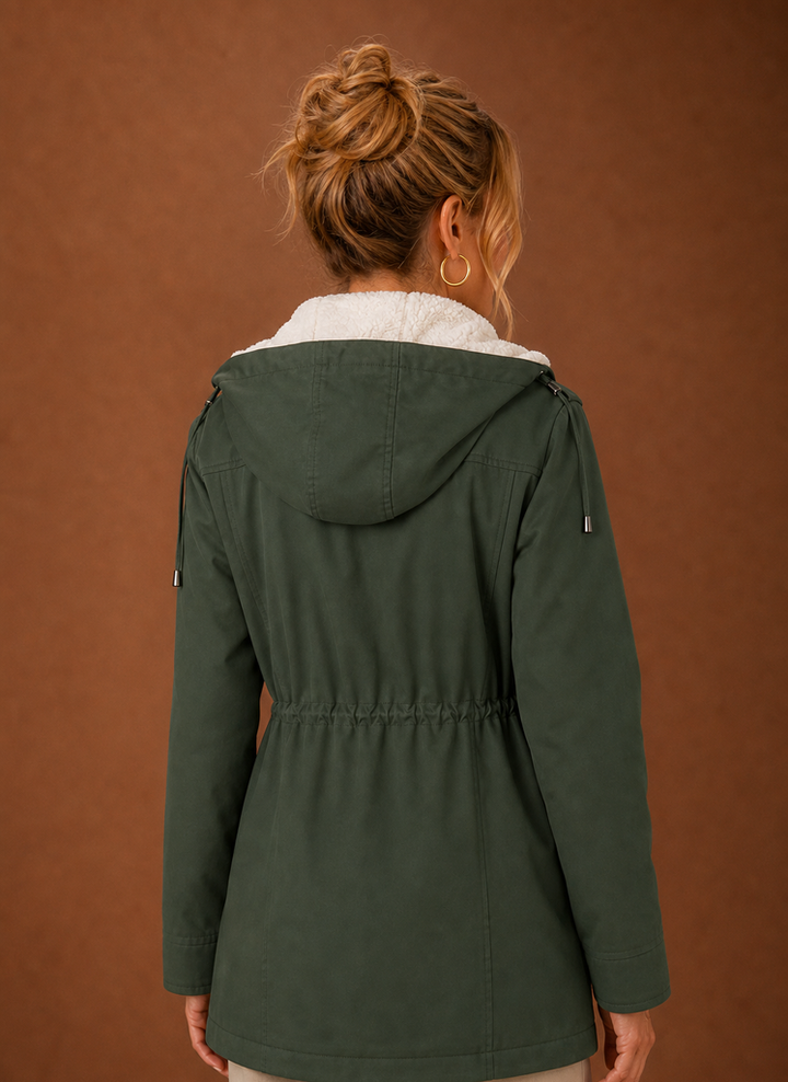 Dunkelblauer Damen Kapuzenparka: Warmer, langer Winterparka, perfekt für Outdoor und kalte Wintertage.