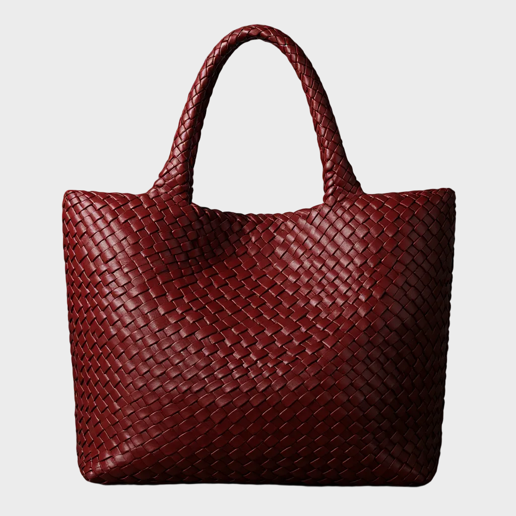 Modische Damen Schultertasche: Geflochtene Leder Handtasche, ideal als stilvolle Alltagstasche.