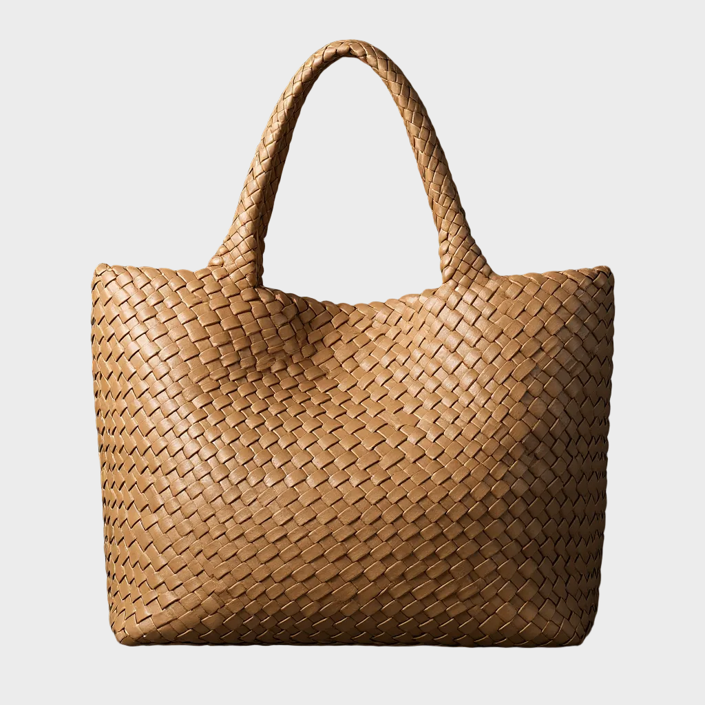 Große Leder Handtasche für Damen: Geräumige, geflochtene Tasche; perfekt als elegante Alltagstasche.