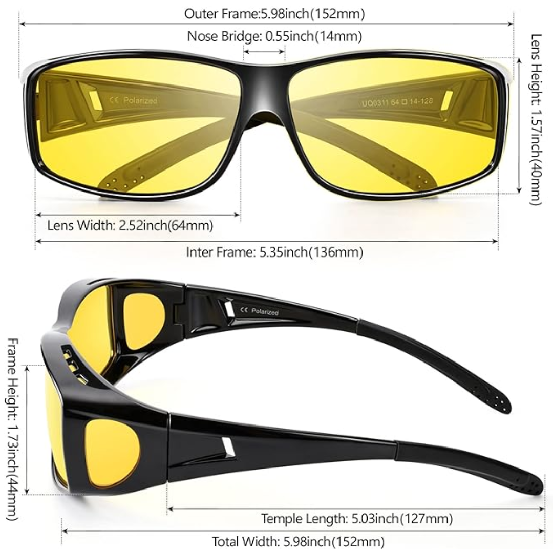 Optimale Sicht in Dunkelheit mit dieser polarisierten Nachtfahrbrille. Blendfrei & komfortabel.