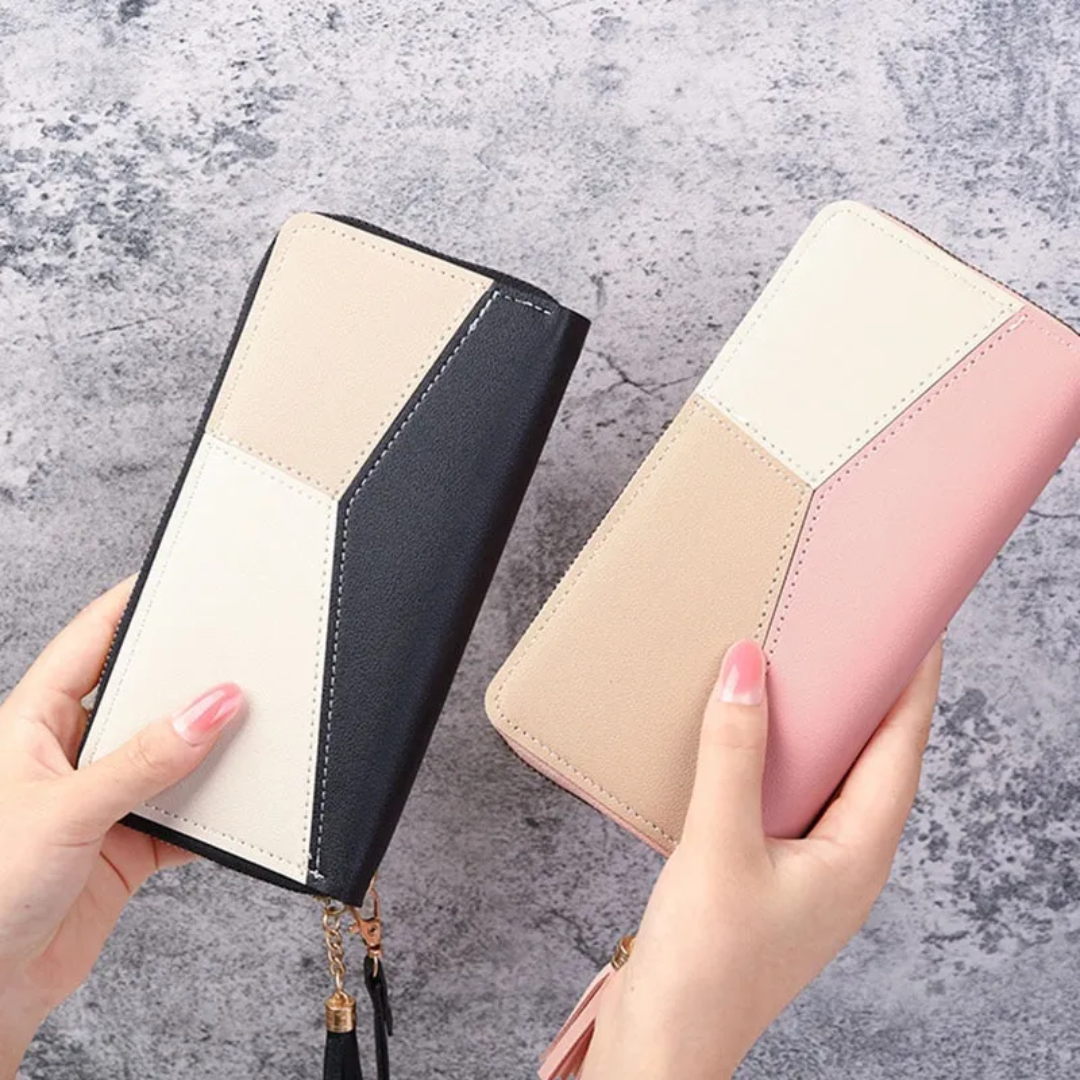 Elegante rosa geometrische Damen Geldbörse, ideales Geschenk für Frauen, kombiniert Trend & Funktion.