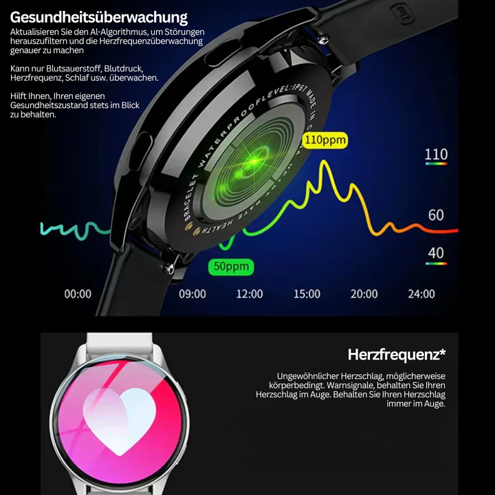 Hochwertige Damen Damenuhr mit smarten Funktionen: Telefonie, Musiksteuerung, Schlafmonitor. Ihr smarter Begleiter.