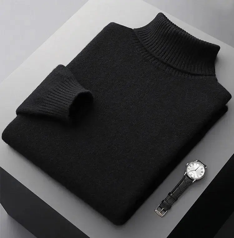 Zeitloser Herren Rollkragenpullover, warm & geschmackvoll für Business-Looks.