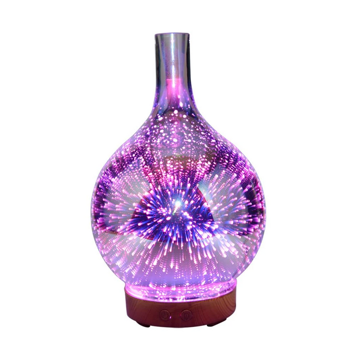 Modernes Aromatherapie-Gerät mit wechselndem LED-Licht, ideal für Entspannung & stilvolle Deko.