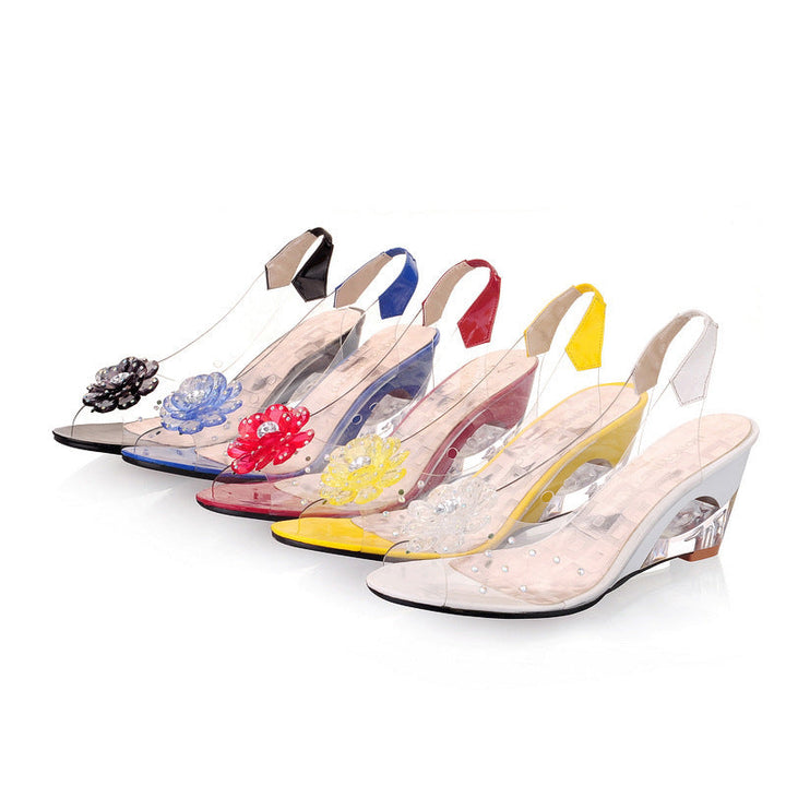 Damen Glitzernde Keilsandaletten Sofia mit elegantem Keilabsatz & Glitzer, perfekt für Sommer & festliche Anlässe.