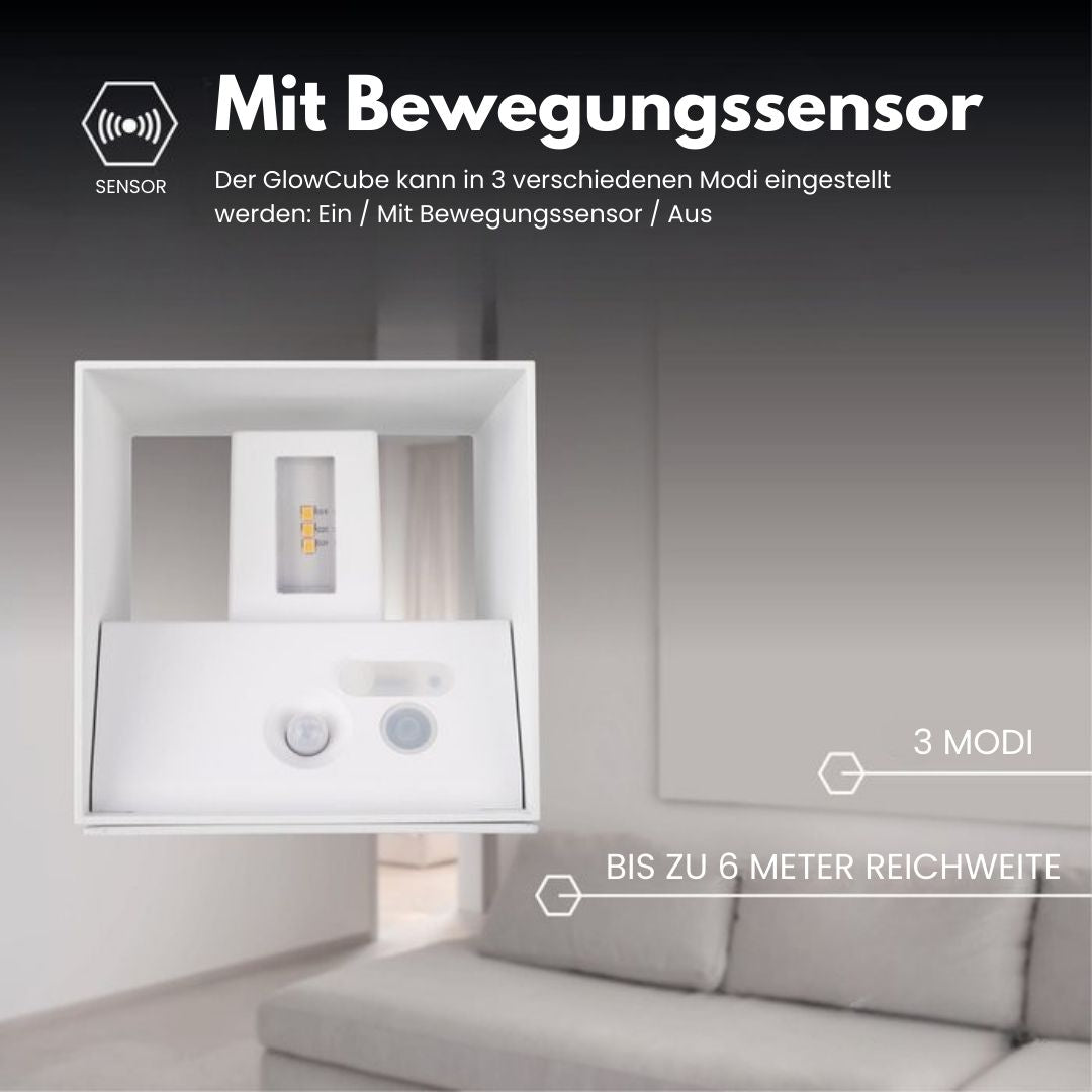 Dimmbare kabellose LED Wandleuchte mit Touch-Steuerung, Akku und Bewegungssensor für individuelle Helligkeit.