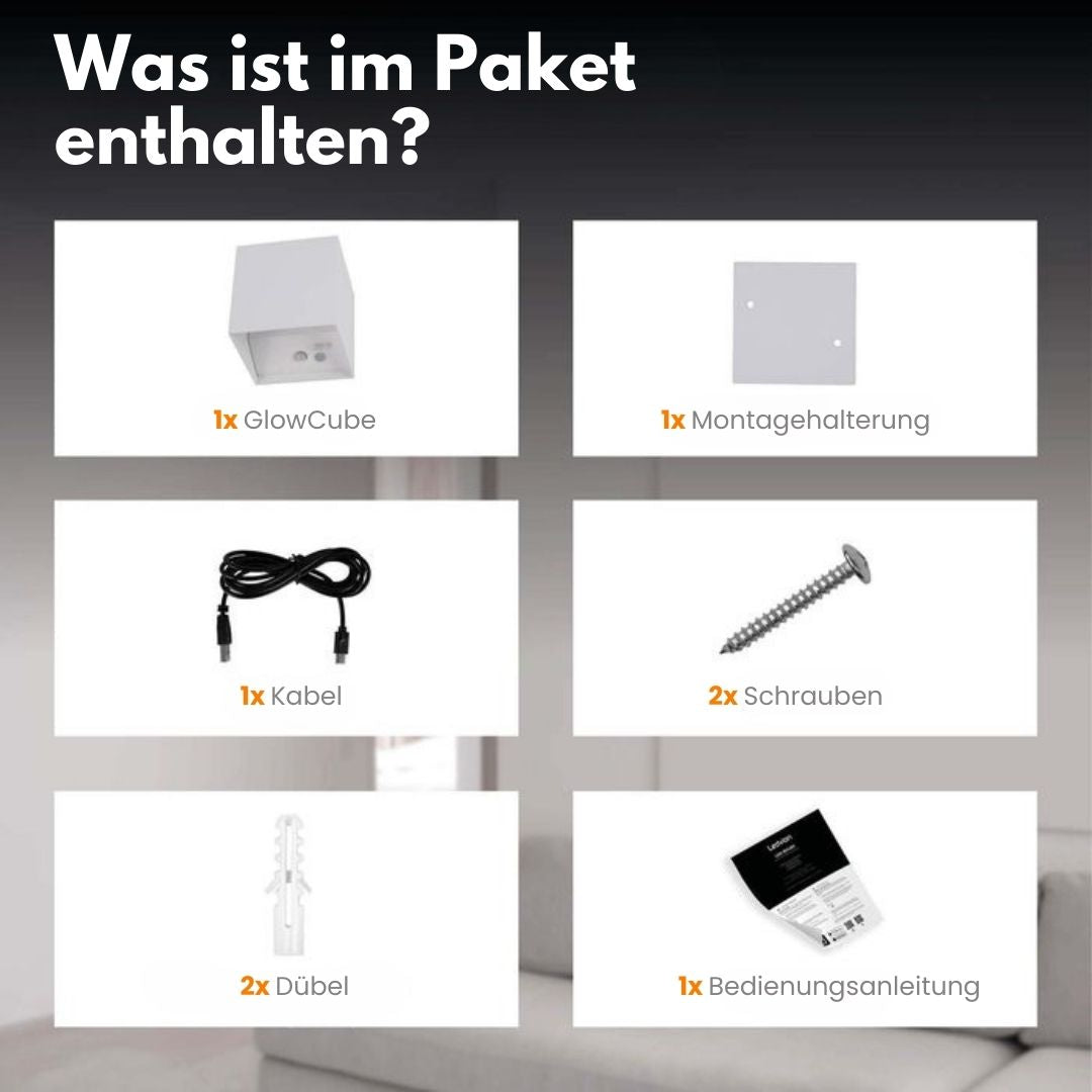 Elegante kabellose LED Wandleuchte, modernes Design, flexibel als Akzentbeleuchtung einsetzbar.